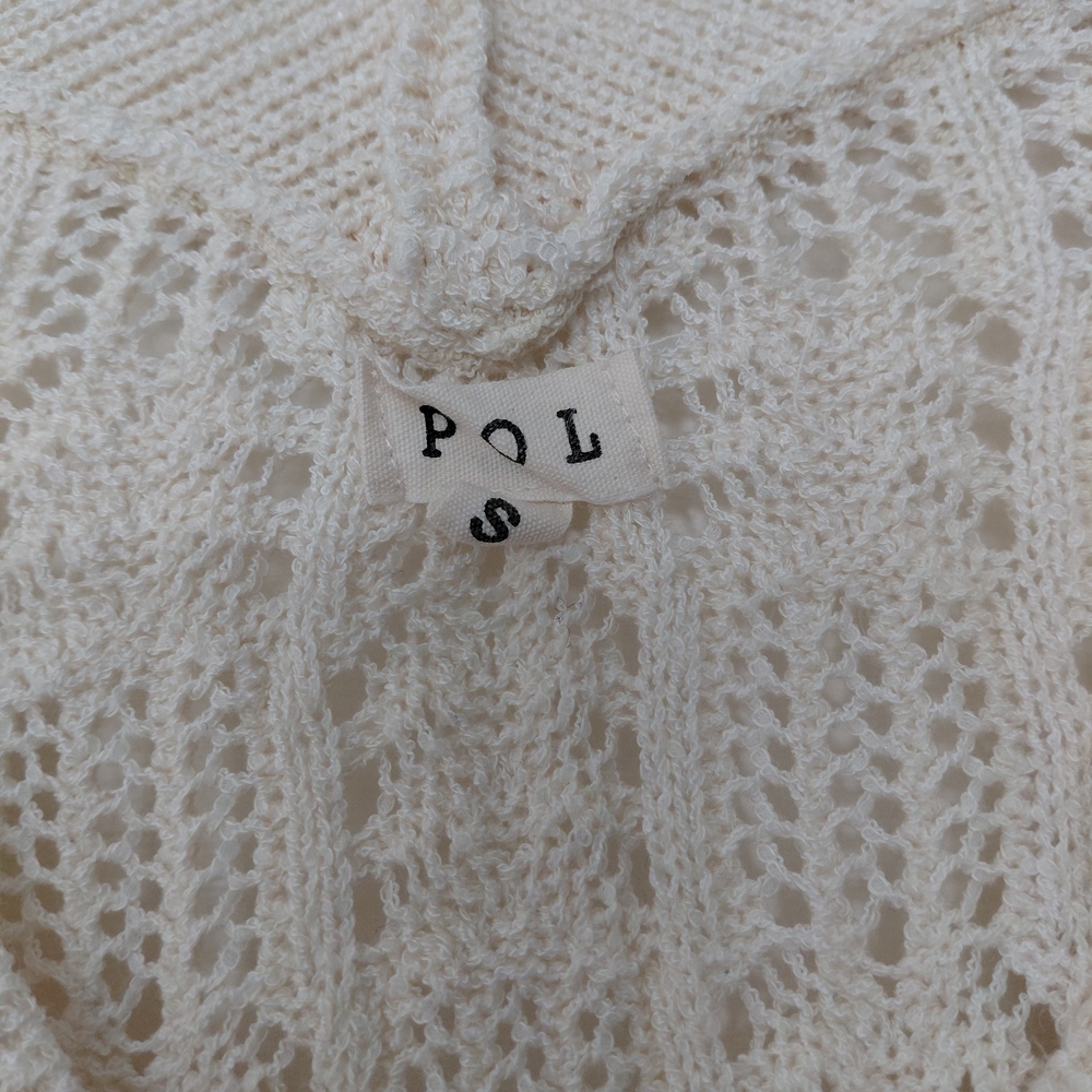 POL V-Neck Sweater in Cream and Pink Hombre - Picture 2 of 4